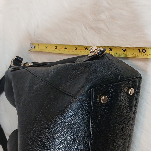 Coach Black Pebble Leather Edie Bag